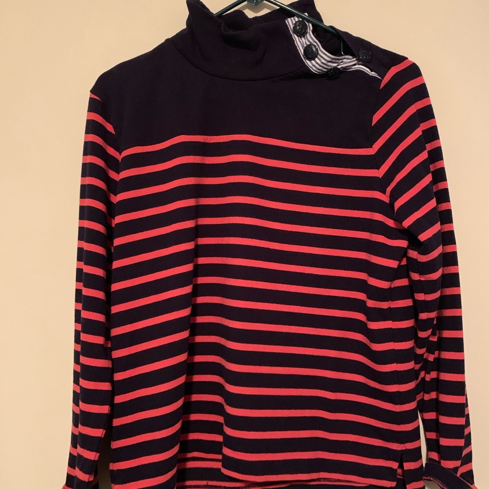 ✨ADORABLE✨ J Crew Navy and Coral Boatneck Sweater